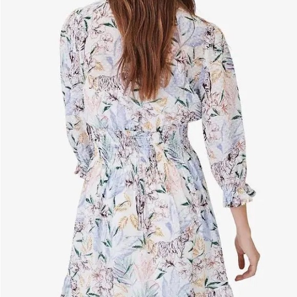 Maje White Jungle Rythonela Floral Print Woven Mini Dress - Picture 6 of 7